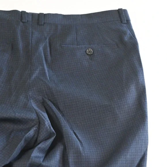 Daniel Cremieux 44L 36x30 Blue Check 100% Wool Nantes Mens Jacket Pants Suit